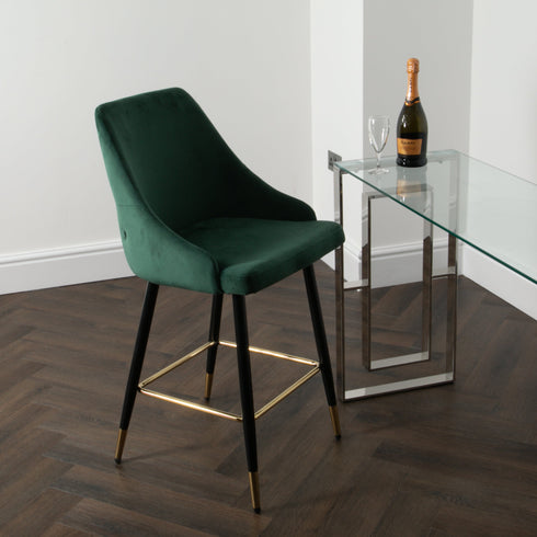 Native Home Lifestyle Chesterfield Green Kitchen Bar Stools (Set Of 2)
